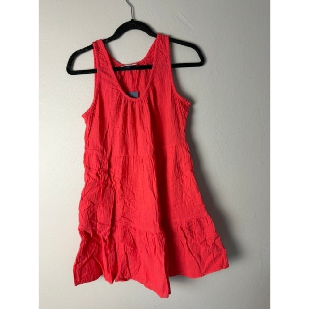 Universal Thread Womens Tiered Gauze Mini Dress Coral Pink Sleeveless S NEW